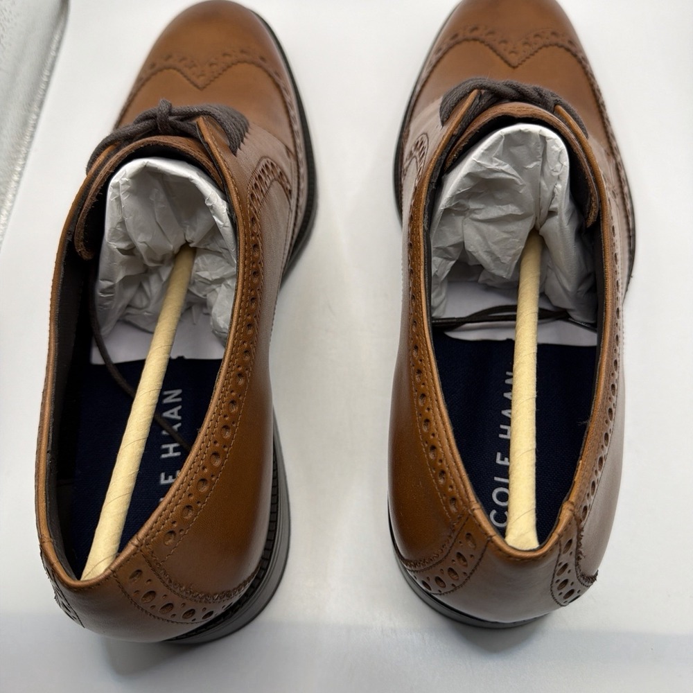 COLE HAAN Mens Dress Shoes 'Me Wing Oxford' Lace up C34598 Tan size 9 - Picture 9 of 15